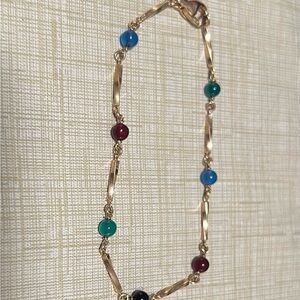 Elegant Gold Multi-Color Beaded Bracelet